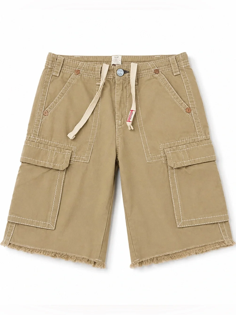 True Religion Men's Cargo Shorts in Khaki with Drawstring